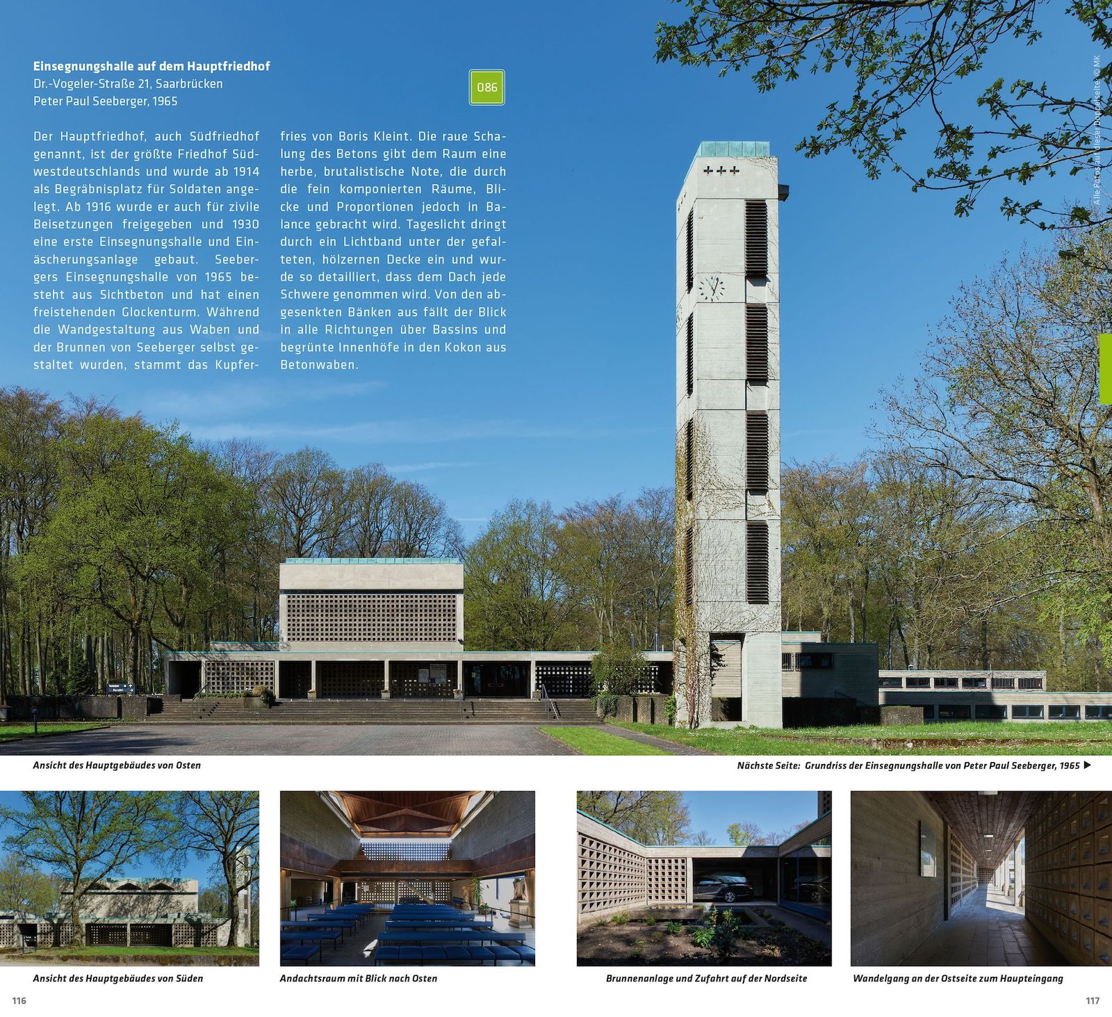 Einsegnungshalle auf dem Hauptfriedhof Saarbrücken