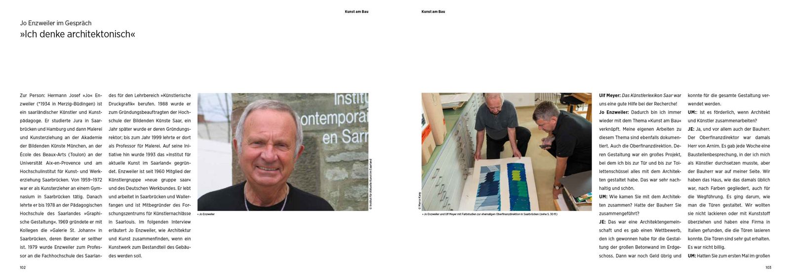 Autor Ulf Meyer im Gespräch mit Professor Jo Enzweiler