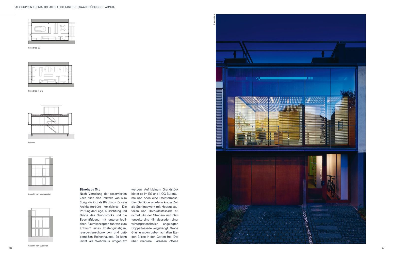 Klar verständliche Pläne begleiten die Projekte – hier das Bürohaus des Architekten