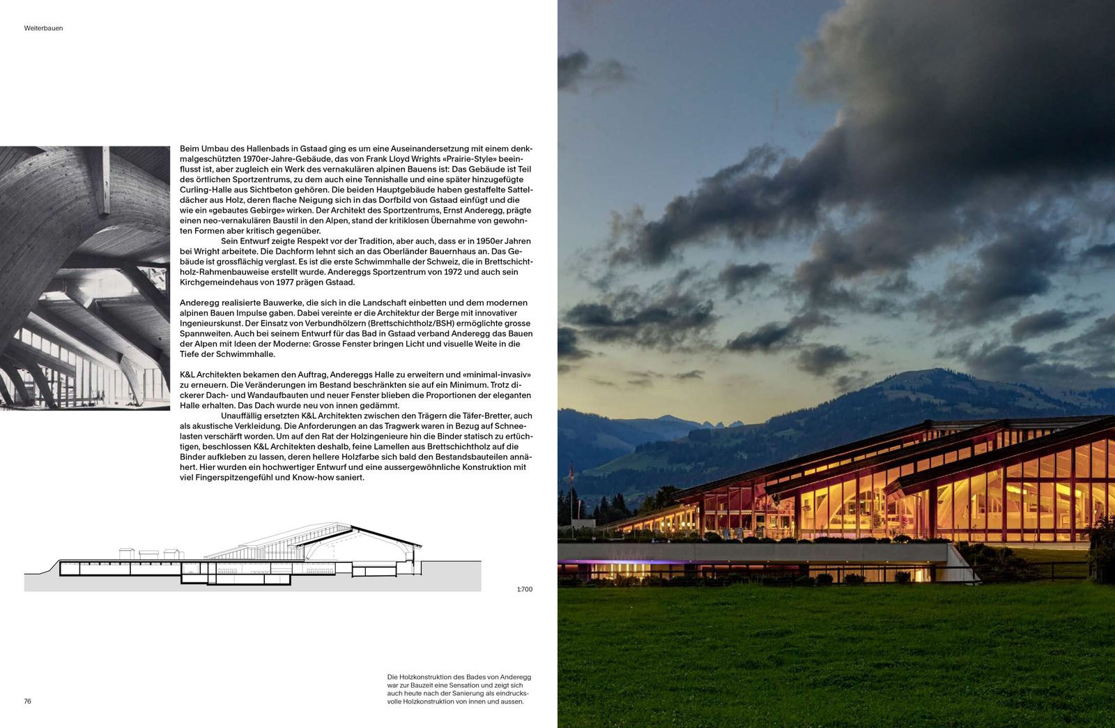 Das sanierte, umgebaute und erweiterte Sportzentrum in Gstaad