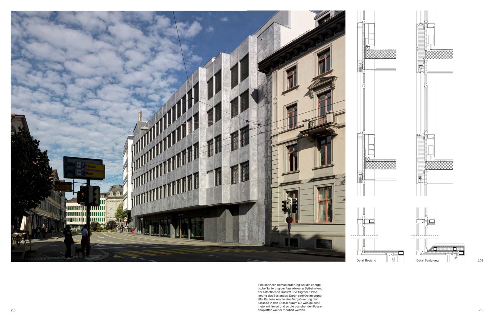 Das sanierte und umgebaute Bürohaus in der St. Leonhardstraße in St. Gallen